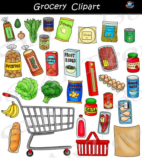Groceries clipart - Grocery shopping is a necessity, so getting good prices helps any budget. Savvy shoppers can cut some of the expenses by using coupons. You can always thumb through this week’s flyers if you have access to the papers, but the simplest and q...